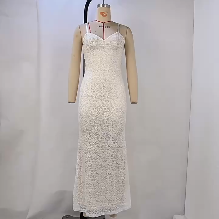 OM-2025 Summer Fashion New Sexy V-neck Lace Waist-cinching Bodycon Strapless Dress for Women